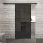 Glasschiebetür BLACK-LINE Loft Schwarzlack 34 Auf Grauglas