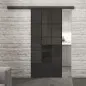 Glasschiebetür BLACK-LINE Loft Schwarzlack 37 Auf Grauglas