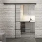 Glasschiebetür BLACK-LINE Loft Schwarzlack 02 Auf Klarglas