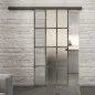 Glasschiebetür BLACK-LINE Loft Rosteisen Genietet 10 Blickdicht