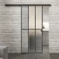 Glasschiebetür BLACK-LINE Loft Schwarzeisen Genietet 12 Blickdicht