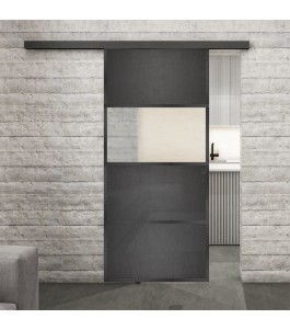 Glasschiebetür BLACK-LINE Loft Schwarzeisen Genietet 26 Blickdicht
