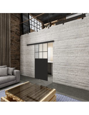 Glasschiebetür BLACK-LINE Loft Schwarzlack 27 Blickdicht