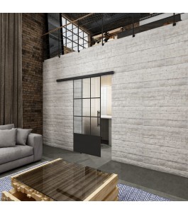 Glasschiebetür BLACK-LINE Loft Schwarzlack 38 Blickdicht