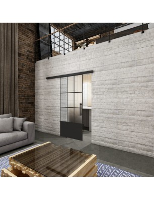 Glasschiebetür BLACK-LINE Loft Schwarzlack 38 Blickdicht