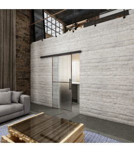 Glasschiebetür BLACK-LINE Loft Rosteisen Genietet 04 Blickdicht