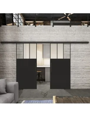 Glasschiebetür BLACK-LINE Loft Schwarzlack 29 Blickdicht