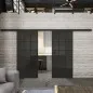 Glasschiebetür BLACK-LINE Loft Schwarzlack 37 Auf Grauglas
