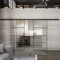 Glasschiebetür BLACK-LINE Loft Schwarzlack 02 Auf Klarglas