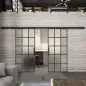 Glasschiebetür BLACK-LINE Loft Schwarzeisen Genietet 09 Blickdicht