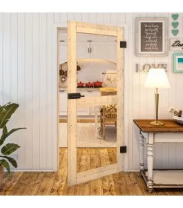 Ganzglastür - Country Astkiefer Model 21 - modernes Zuhause