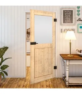 Ganzglastür - Country Astkiefer Model 24 - modernes Zuhause