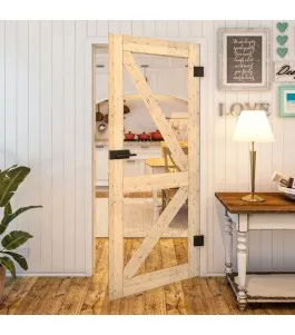 Ganzglastür - Country Astkiefer Model 41 - modernes Zuhause