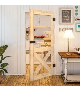 Ganzglastür - Country Astkiefer Model 51 - modernes Zuhause