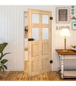 Ganzglastür - Country Astkiefer Model 64 - modernes Zuhause