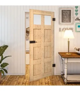 Ganzglastür - Country Astkiefer Model 66 - modernes Zuhause