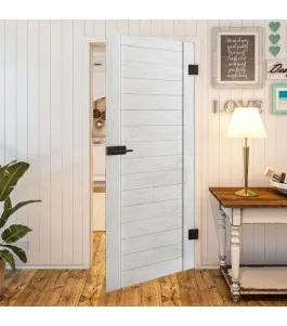 Ganzglastür - Country Weiss Rustikal Model 10