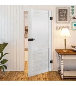 Ganzglastür - Country Weiss Rustikal Model 13