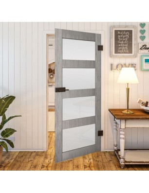 Ganzglastür - Country Graueiche Model 35 - modernes Zuhause