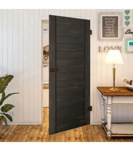 Ganzglastür - Country Schwarz gebeizt Model 10