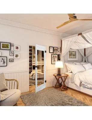 Ganzglastür - Country Weiss Rustikal Model 12