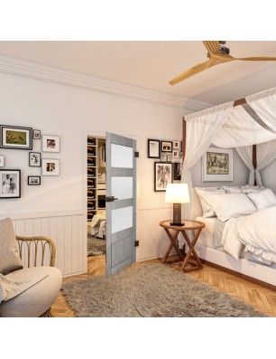 Ganzglastür - Country Graueiche Model 36 - modernes Zuhause