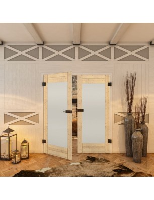Ganzglastür - Country Astkiefer Model 13 - modernes Zuhause