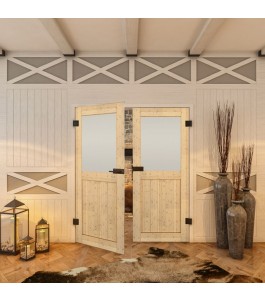 Ganzglastür - Country Astkiefer Model 24 - modernes Zuhause