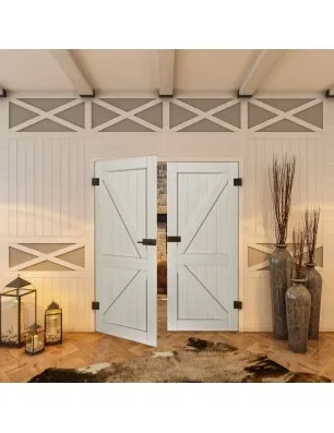Ganzglastür - Country Weiss Rustikal Model 40
