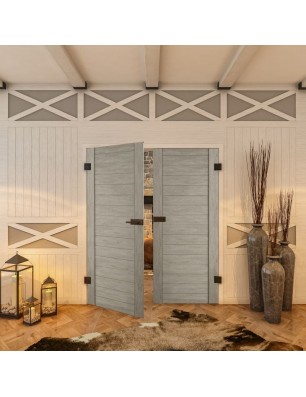 Ganzglastür - Country Graueiche Model 10 - modernes Zuhause