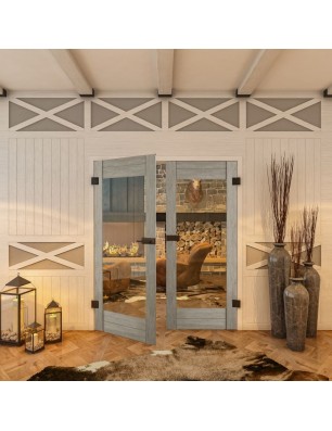 Ganzglastür - Country Graueiche Model 11 - modernes Zuhause
