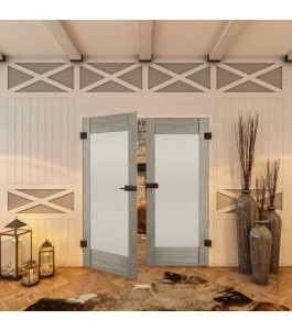 Ganzglastür - Country Graueiche Model 13 - modernes Zuhause
