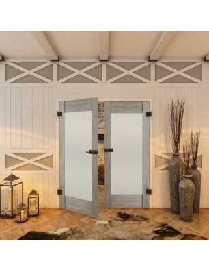 Ganzglastür - Country Graueiche Model 13 - modernes Zuhause