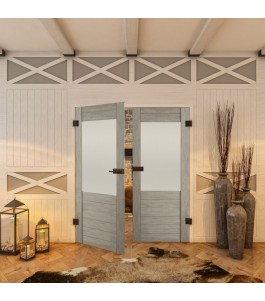Ganzglastür - Country Graueiche Model 14 - modernes Zuhause