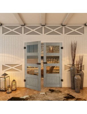 Ganzglastür - Country Graueiche Model 32 - modernes Zuhause