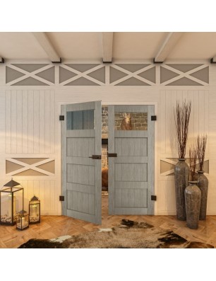 Ganzglastür - Country Graueiche Model 34 - modernes Zuhause