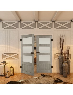 Ganzglastür - Country Graueiche Model 36 - modernes Zuhause