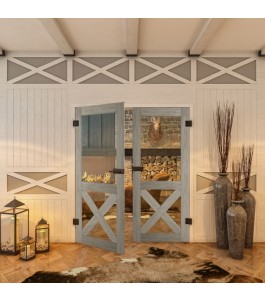 Ganzglastür - Country Graueiche Model 51 - modernes Zuhause