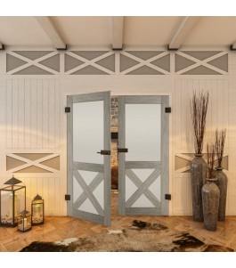 Ganzglastür - Country Graueiche Model 53 - modernes Zuhause