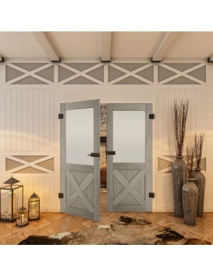 Ganzglastür - Country Graueiche Model 54 - modernes Zuhause