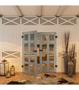 Ganzglastür - Country Graueiche Model 61 - modernes Zuhause