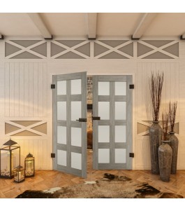 Ganzglastür - Country Graueiche Model 64 - modernes Zuhause
