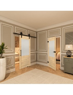 Ganzglastür - Country Astkiefer Model 14 - modernes Zuhause