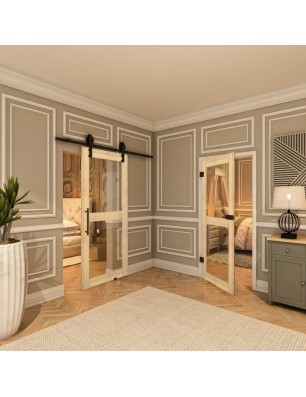 Ganzglastür - Country Astkiefer Model 21 - modernes Zuhause