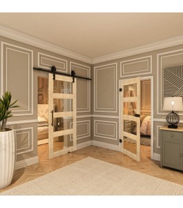 Ganzglastür - Country Astkiefer Model 31 - modernes Zuhause