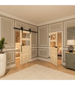 Ganzglastür - Country Astkiefer Model 33 - modernes Zuhause