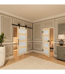 Ganzglastür - Country Astkiefer Model 36 - modernes Zuhause