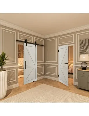 Ganzglastür - Country Weiss Rustikal Model 40