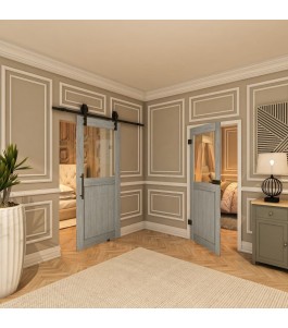 Ganzglastür - Country Graueiche Model 22 - modernes Zuhause