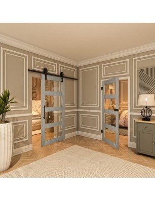 Ganzglastür - Country Graueiche Model 31 - modernes Zuhause